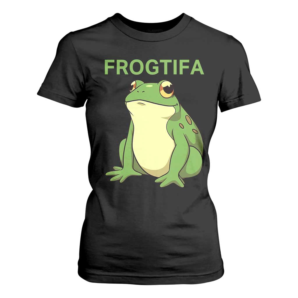 Funny Frogtifa T Shirt For Women Resist Frog Protest Against Fascism TS02 Black Print Your Wear