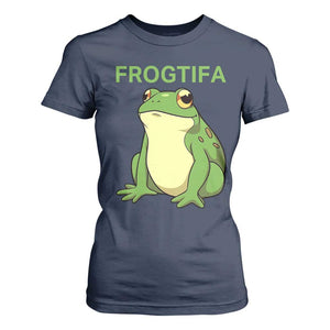 Funny Frogtifa T Shirt For Women Resist Frog Protest Against Fascism TS02 Navy Print Your Wear