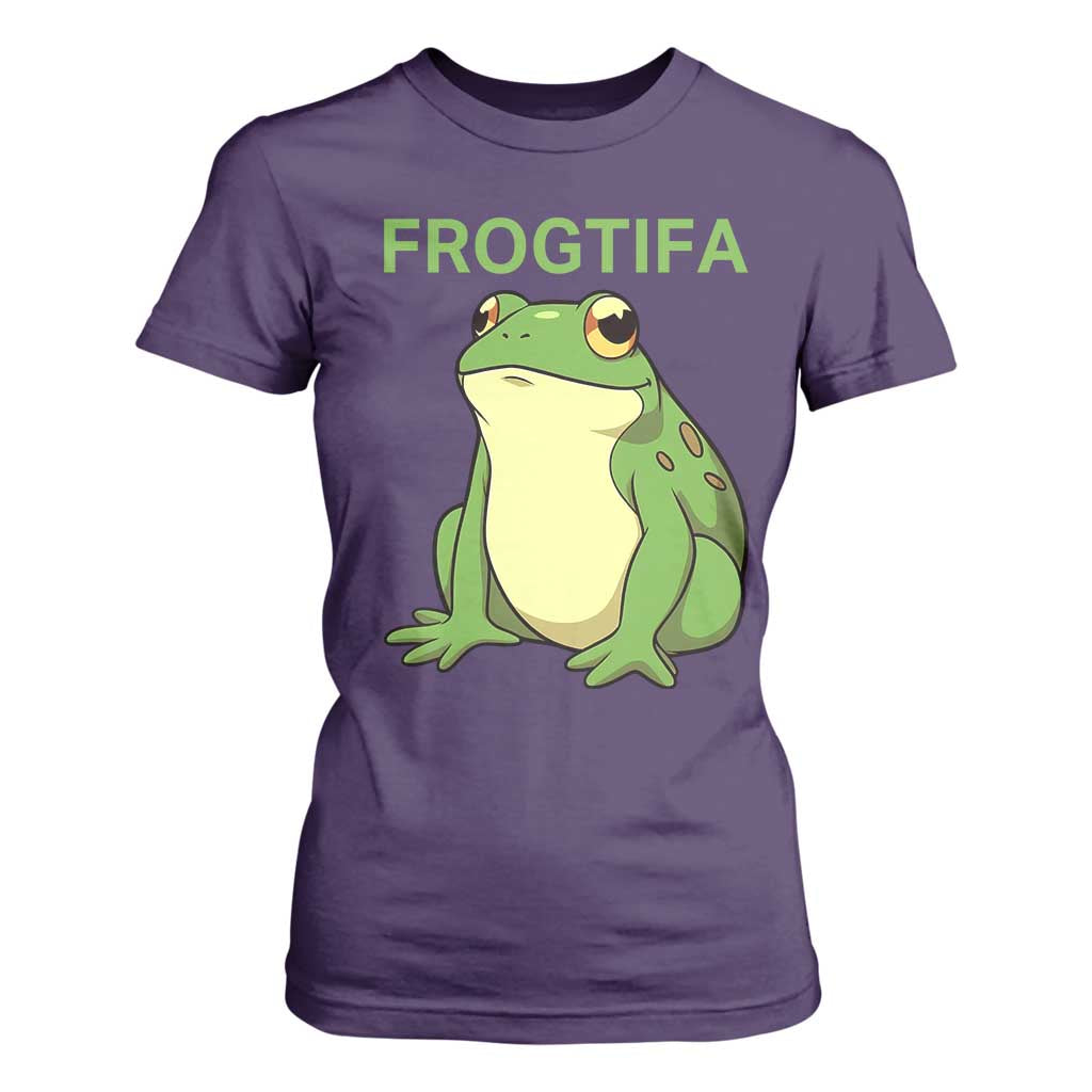 Funny Frogtifa T Shirt For Women Resist Frog Protest Against Fascism TS02 Purple Print Your Wear