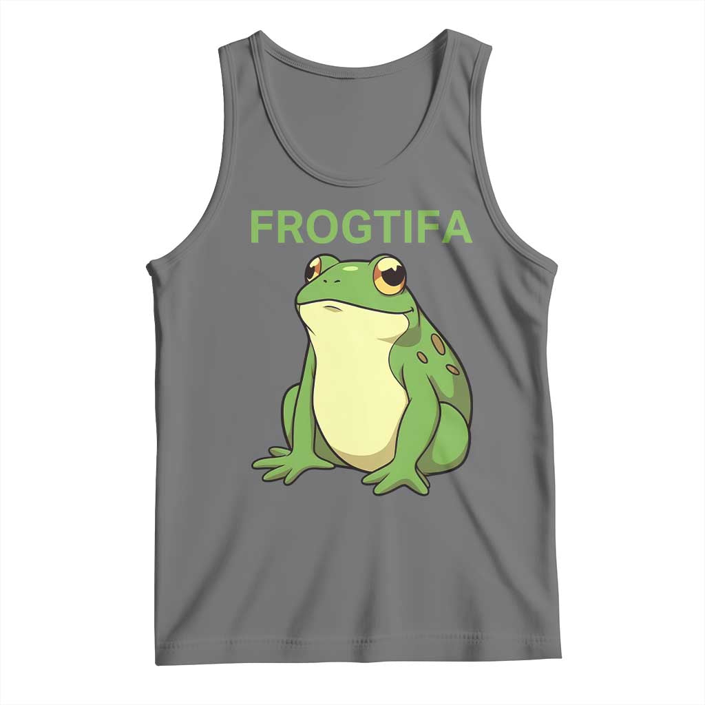 Funny Frogtifa Tank Top Resist Frog Protest Against Fascism TS02 Black Heather Print Your Wear
