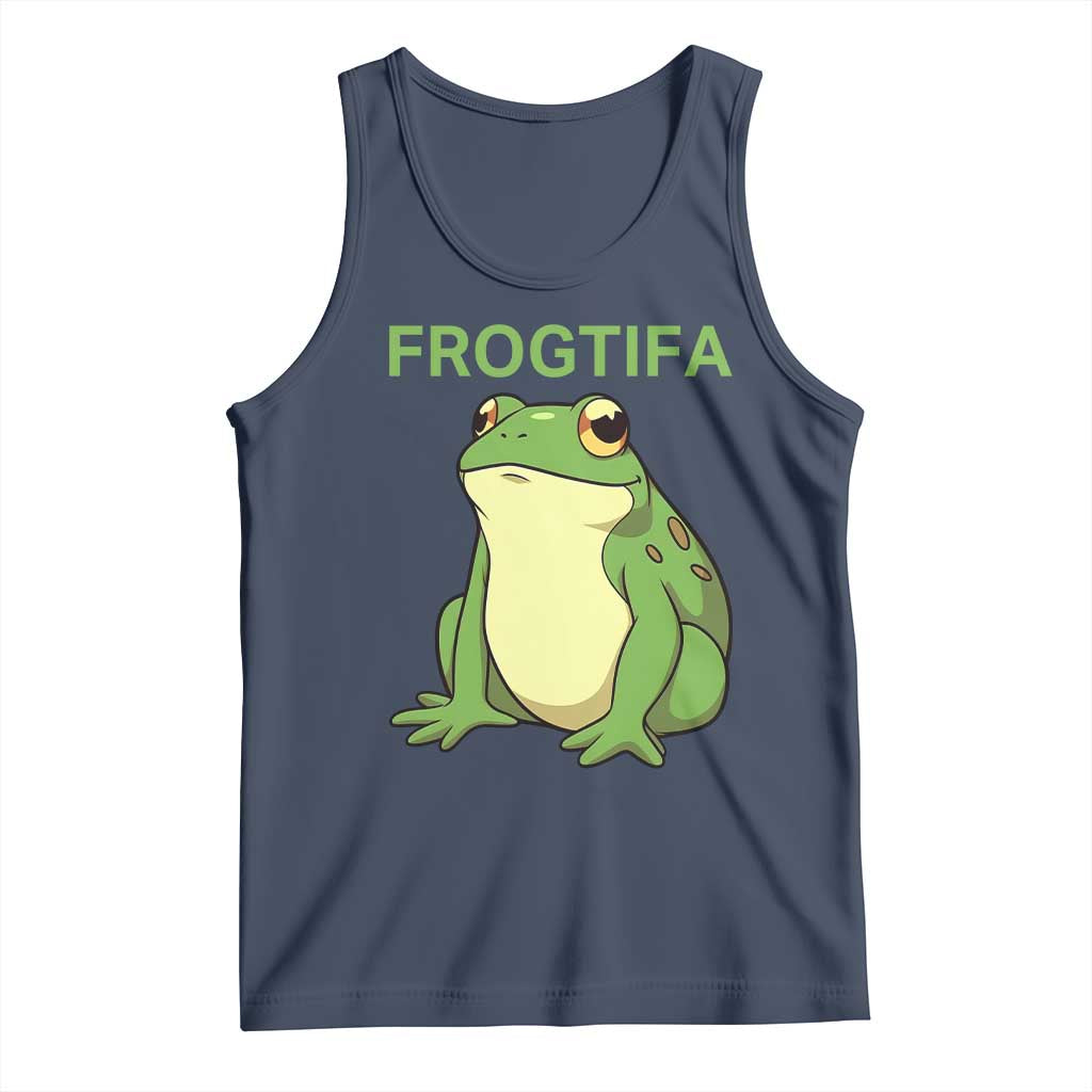 Funny Frogtifa Tank Top Resist Frog Protest Against Fascism TS02 Navy Print Your Wear