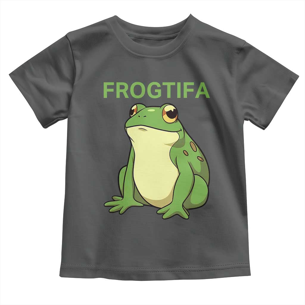 Funny Frogtifa Toddler T Shirt Resist Frog Protest Against Fascism TS02 Dark Heather Print Your Wear