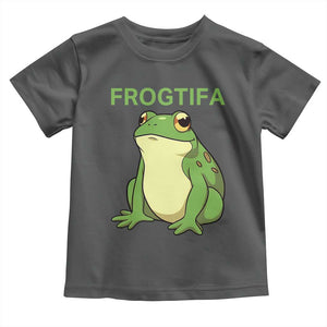 Funny Frogtifa Toddler T Shirt Resist Frog Protest Against Fascism TS02 Dark Heather Print Your Wear