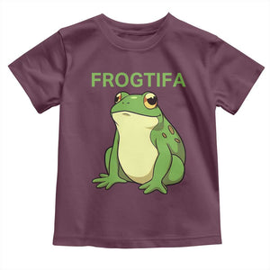 Funny Frogtifa Toddler T Shirt Resist Frog Protest Against Fascism TS02 Maroon Print Your Wear