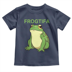Funny Frogtifa Toddler T Shirt Resist Frog Protest Against Fascism TS02 Navy Print Your Wear