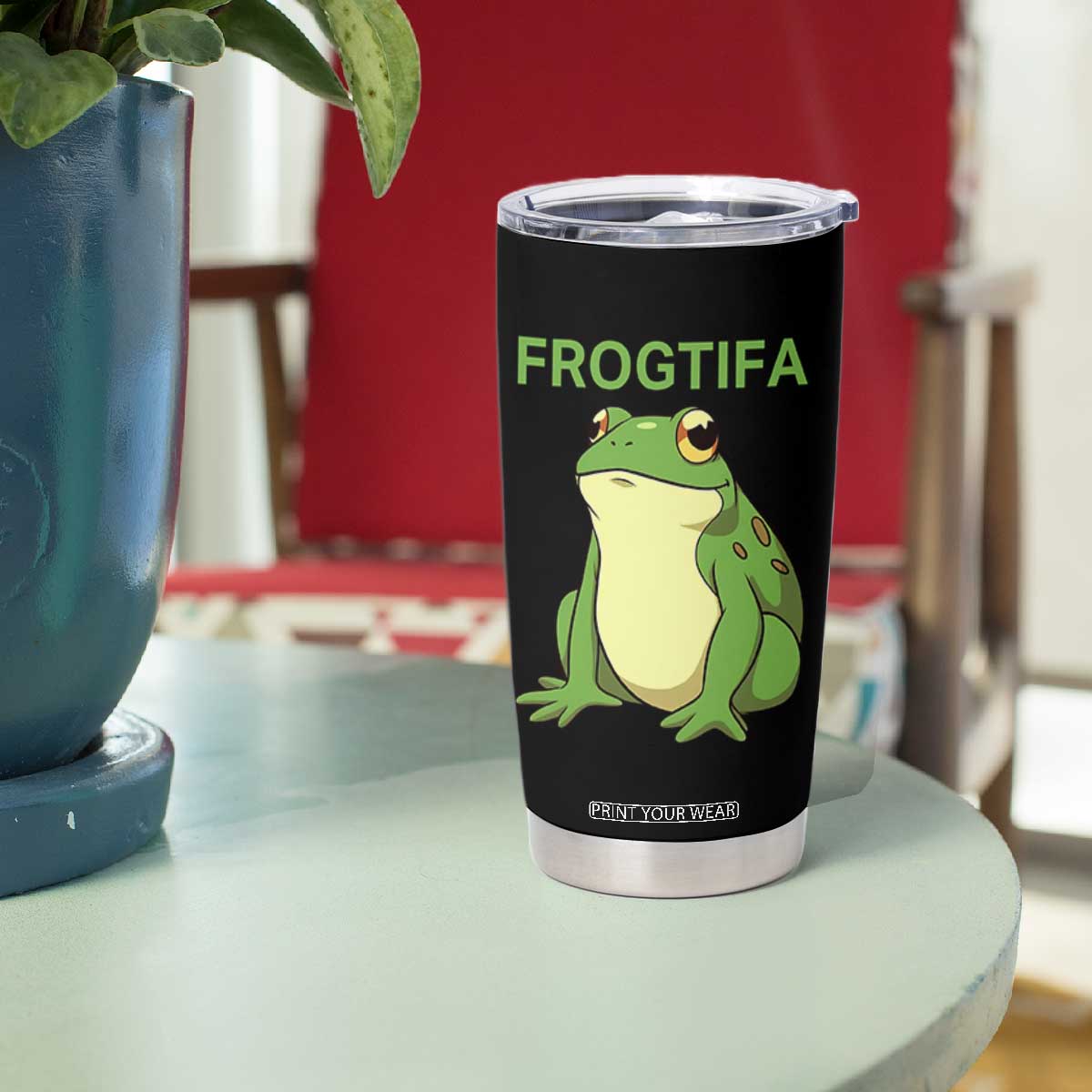Funny Frogtifa Tumbler Cup Resist Frog Protest Against Fascism TS02 Print Your Wear