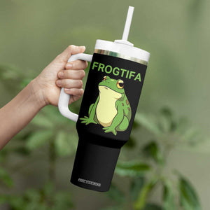 Funny Frogtifa Tumbler With Handle Resist Frog Protest Against Fascism TS02 Print Your Wear