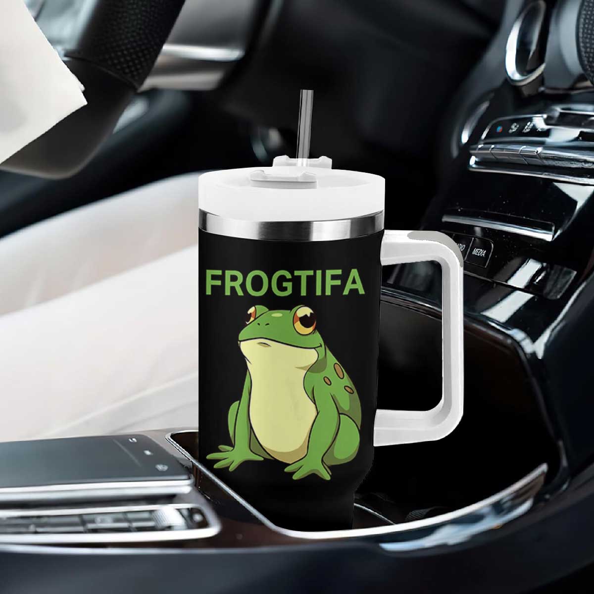 Funny Frogtifa Tumbler With Handle Resist Frog Protest Against Fascism TS02 Print Your Wear