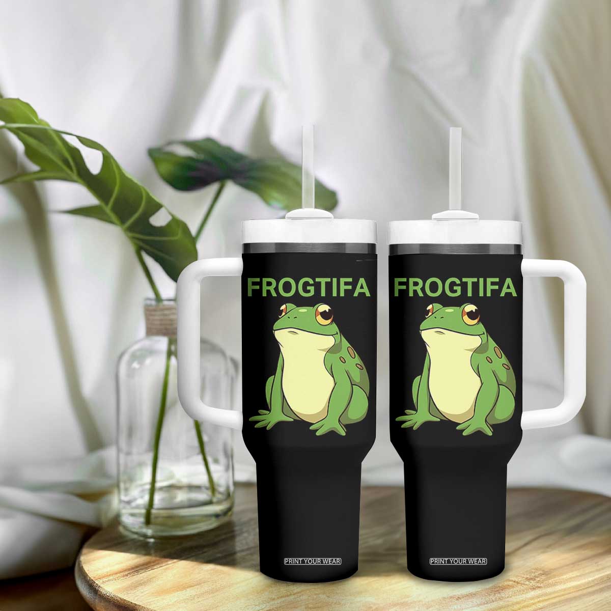 Funny Frogtifa Tumbler With Handle Resist Frog Protest Against Fascism TS02 Print Your Wear