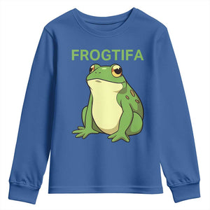 Funny Frogtifa Youth Sweatshirt Resist Frog Protest Against Fascism TS02 Royal Blue Print Your Wear