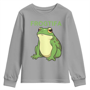 Funny Frogtifa Youth Sweatshirt Resist Frog Protest Against Fascism TS02 Sport Gray Print Your Wear