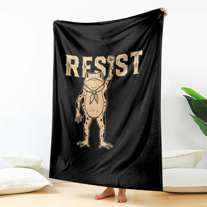 Frog Resist Throw Blanket Raised Fist Protest Fighter Retro Graphic TS02 Print Your Wear