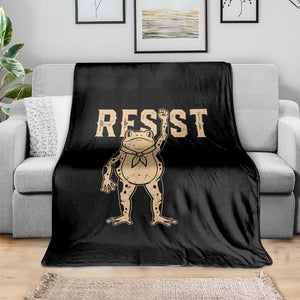Frog Resist Throw Blanket Raised Fist Protest Fighter Retro Graphic TS02 Print Your Wear