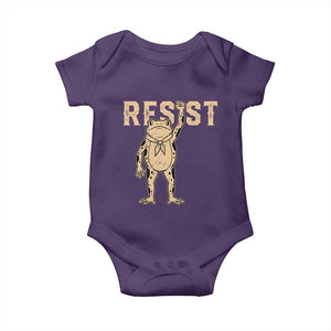 Frog Resist Baby Onesie Raised Fist Protest Fighter Retro Graphic TS02 Purple Print Your Wear