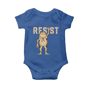 Frog Resist Baby Onesie Raised Fist Protest Fighter Retro Graphic TS02 Royal Blue Print Your Wear