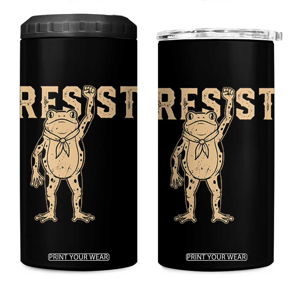 Frog Resist 4 in 1 Can Cooler Tumbler Raised Fist Protest Fighter Retro Graphic TS02 One Size: 16 oz Black Print Your Wear