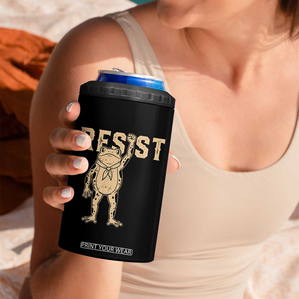 Frog Resist 4 in 1 Can Cooler Tumbler Raised Fist Protest Fighter Retro Graphic TS02 Print Your Wear
