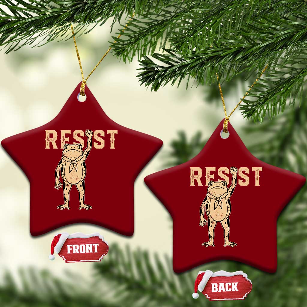 Frog Resist Ceramic Ornament Raised Fist Protest Fighter Retro Graphic TS02 Print Your Wear