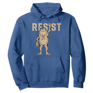 Frog Resist Hoodie Raised Fist Protest Fighter Retro Graphic TS02 Royal Blue Print Your Wear