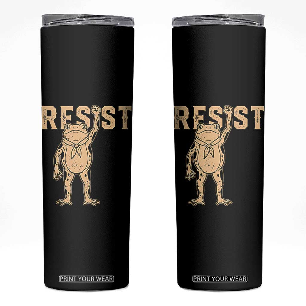 Frog Resist Skinny Tumbler Raised Fist Protest Fighter Retro Graphic TS02 Black Print Your Wear