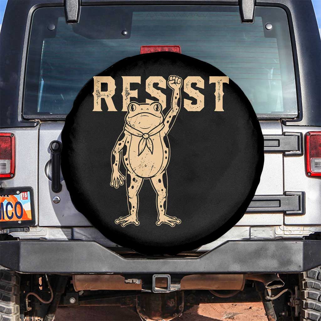 Frog Resist Spare Tire Cover Raised Fist Protest Fighter Retro Graphic TS02 No hole Black Print Your Wear