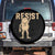 Frog Resist Spare Tire Cover Raised Fist Protest Fighter Retro Graphic - Print Your Wear