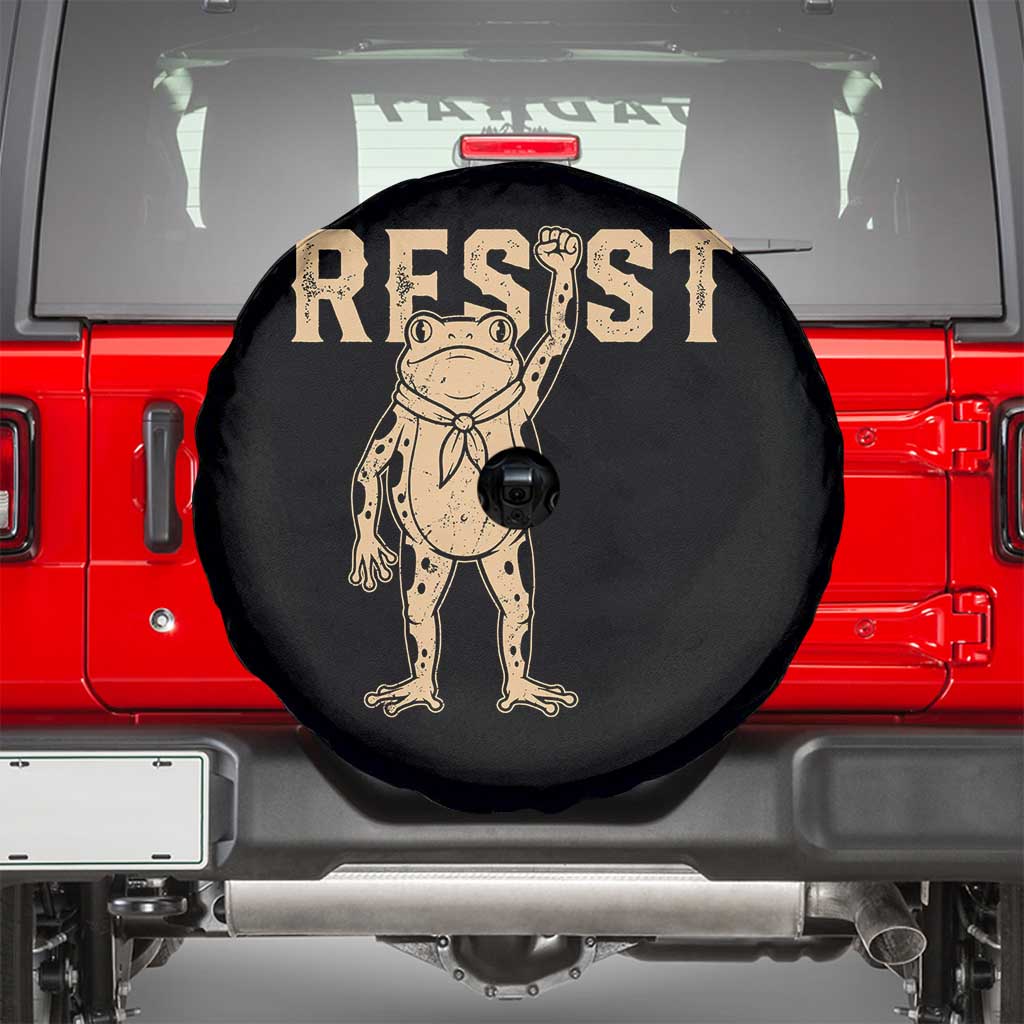 Frog Resist Spare Tire Cover Raised Fist Protest Fighter Retro Graphic TS02 Black Print Your Wear