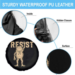 Frog Resist Spare Tire Cover Raised Fist Protest Fighter Retro Graphic - Print Your Wear