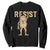 Frog Resist Sweatshirt Raised Fist Protest Fighter Retro Graphic TS02 Black Print Your Wear
