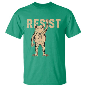 Frog Resist T Shirt Raised Fist Protest Fighter Retro Graphic TS02 Irish Green Print Your Wear