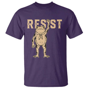 Frog Resist T Shirt Raised Fist Protest Fighter Retro Graphic TS02 Purple Print Your Wear