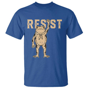 Frog Resist T Shirt Raised Fist Protest Fighter Retro Graphic TS02 Royal Blue Print Your Wear