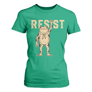 Frog Resist T Shirt For Women Raised Fist Protest Fighter Retro Graphic TS02 Irish Green Print Your Wear
