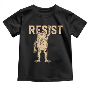 Frog Resist Toddler T Shirt Raised Fist Protest Fighter Retro Graphic TS02 Black Print Your Wear