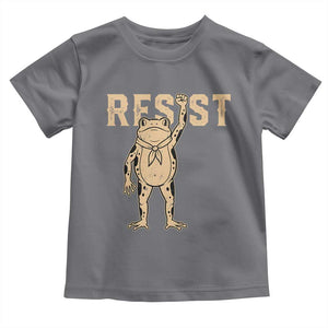 Frog Resist Toddler T Shirt Raised Fist Protest Fighter Retro Graphic TS02 Charcoal Print Your Wear