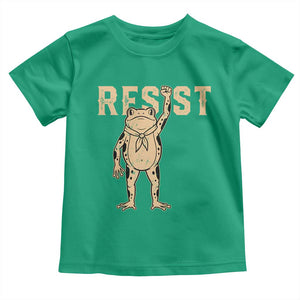 Frog Resist Toddler T Shirt Raised Fist Protest Fighter Retro Graphic TS02 Irish Green Print Your Wear