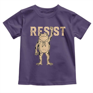 Frog Resist Toddler T Shirt Raised Fist Protest Fighter Retro Graphic TS02 Purple Print Your Wear