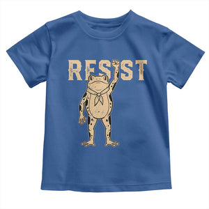 Frog Resist Toddler T Shirt Raised Fist Protest Fighter Retro Graphic TS02 Royal Blue Print Your Wear