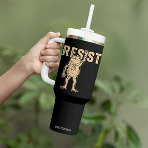 Frog Resist Tumbler With Handle Raised Fist Protest Fighter Retro Graphic TS02 Print Your Wear