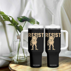 Frog Resist Tumbler With Handle Raised Fist Protest Fighter Retro Graphic TS02 Print Your Wear