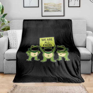 We Are All Frog Throw Blanket Frogs Protest Together Strong TS02 Print Your Wear