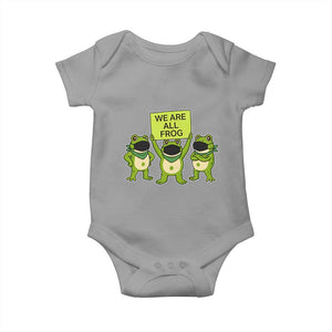 We Are All Frog Baby Onesie Frogs Protest Together Strong TS02 Sport Gray Print Your Wear