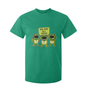 We Are All Frog T Shirt For Kid Frogs Protest Together Strong - Print Your Wear