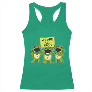 We Are All Frog Racerback Tank Top Frogs Protest Together Strong TS02 Irish Green Print Your Wear
