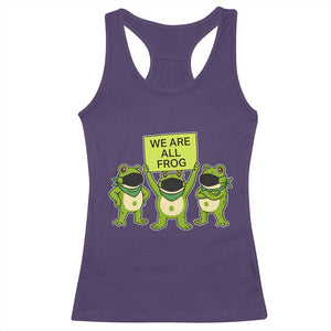 We Are All Frog Racerback Tank Top Frogs Protest Together Strong TS02 Purple Print Your Wear