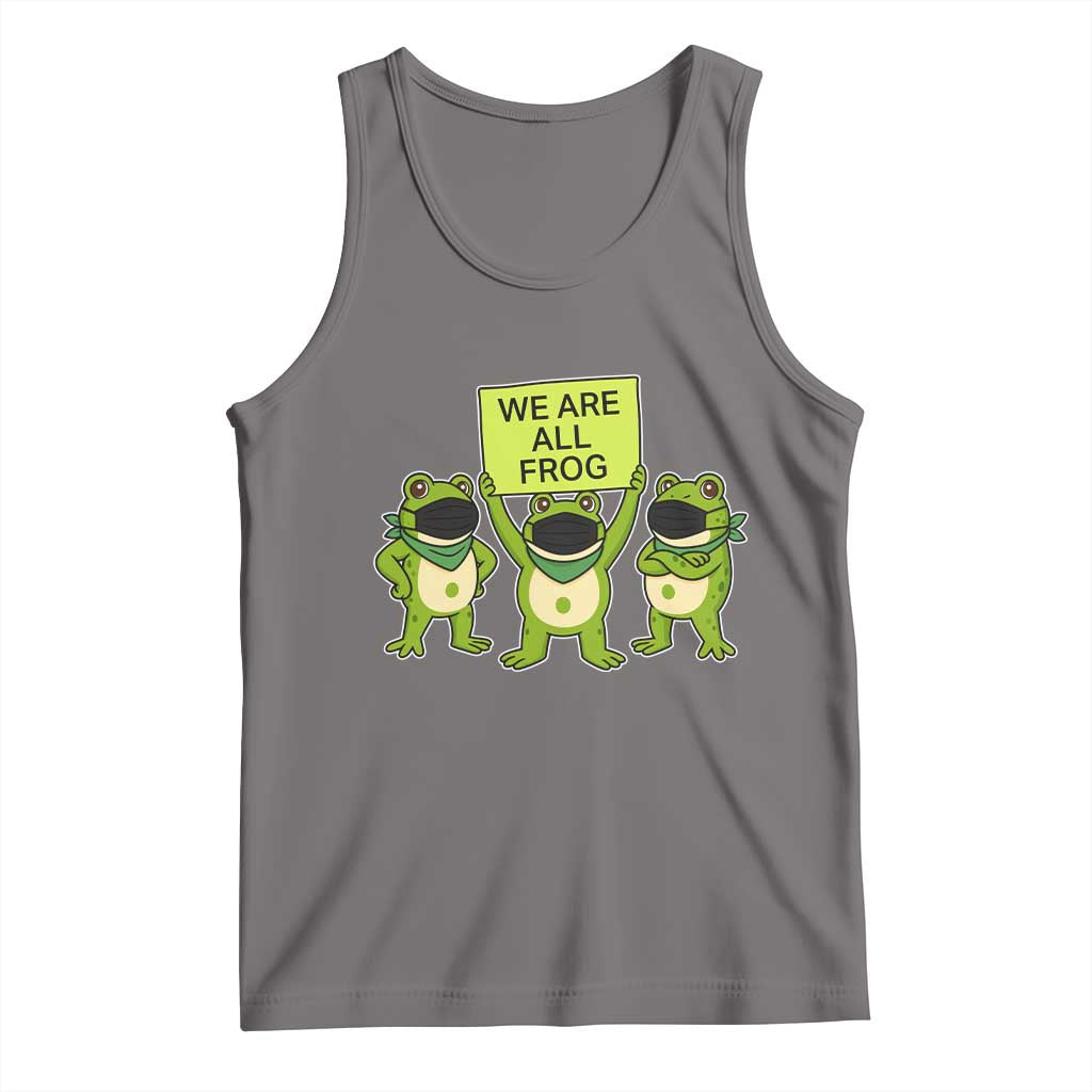 We Are All Frog Tank Top Frogs Protest Together Strong TS02 Deep Heather Print Your Wear