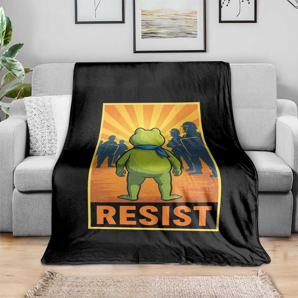 Resist Frog Graphic Throw Blanket Protest Stand Against Fascism TS02 Print Your Wear