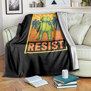 Resist Frog Graphic Throw Blanket Protest Stand Against Fascism - Print Your Wear