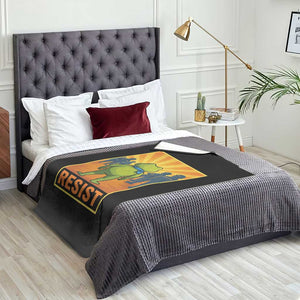 Resist Frog Graphic Throw Blanket Protest Stand Against Fascism - Print Your Wear