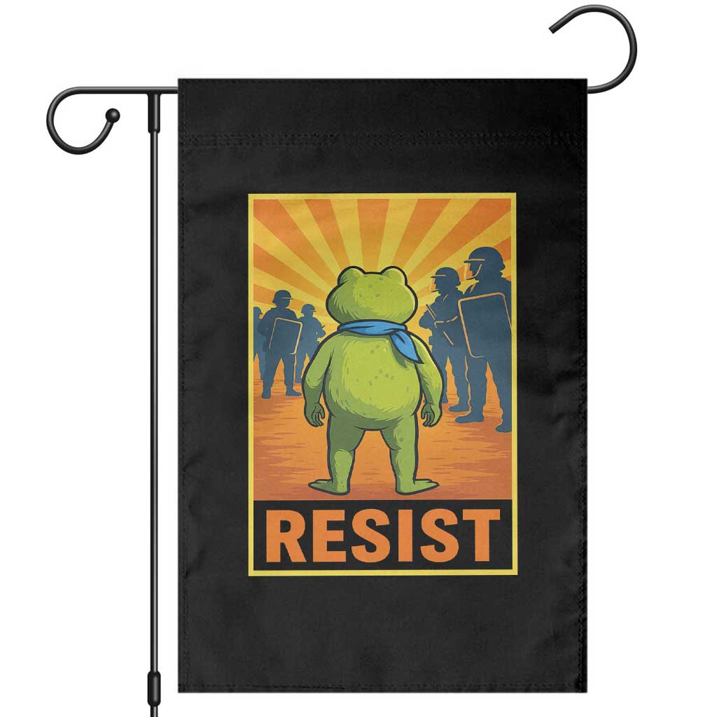 Resist Frog Graphic Garden Flag Protest Stand Against Fascism - Print Your Wear